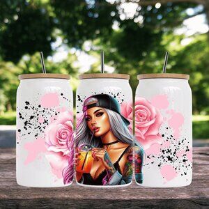 16 oz CAN TUMBLER WITH BAMBOO LID